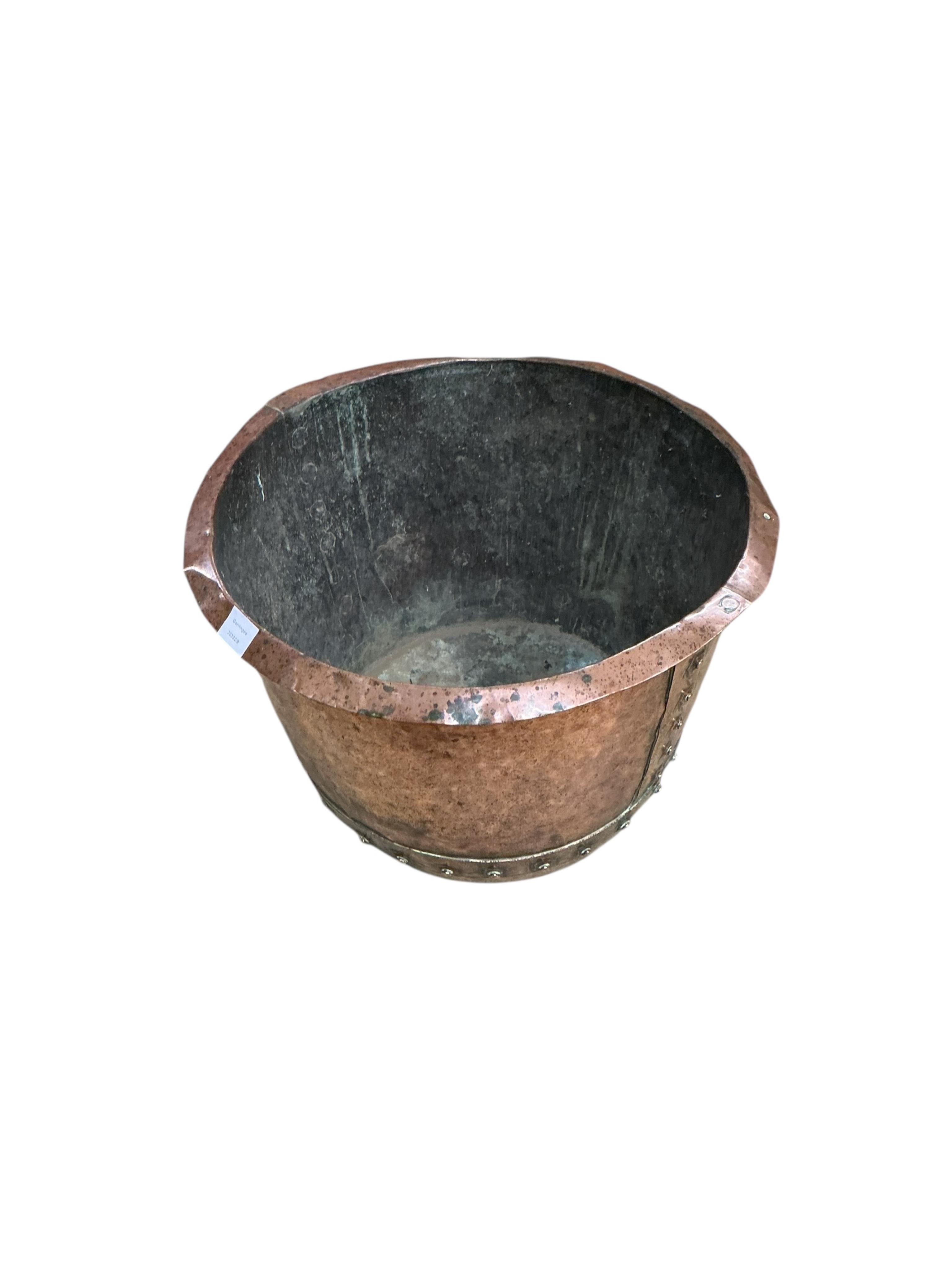 A Victorian copper copper, diameter 58cm, height 40cm